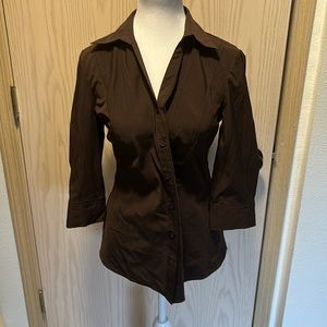 Brown Button up top, size 4